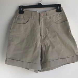 Calvin Klein high rise khaki shorts